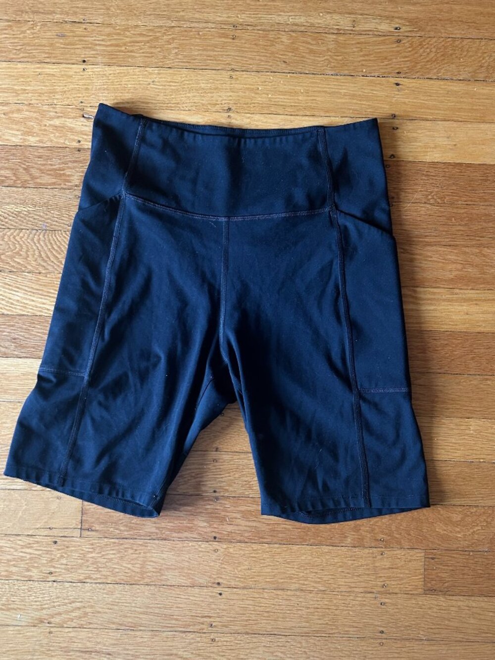 Girlfriend Collective Black High Rise Pocket Bike Shorts